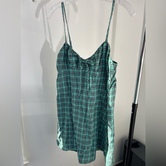Plaid Turquoise Dress - Picture 1 of 3